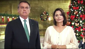 Presidente Bolsonaro e primeira dama, Michele Bolsonaro.