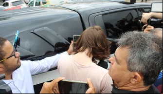 Marcos Vitor sendo encaminhado para o Fórum Cível