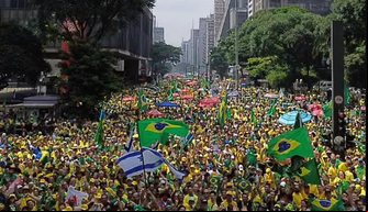 Manifestação em apoio ao ex- presidente Bolsonaro
