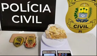 Droga apreendida com suspeito no Terminal Rodoviário de Oeiras